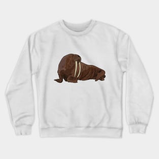 Walrus cartoon illustration Crewneck Sweatshirt